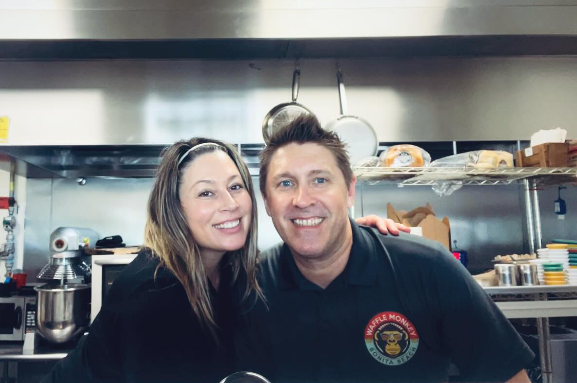Abe and Elicia at the Bonita cafe
